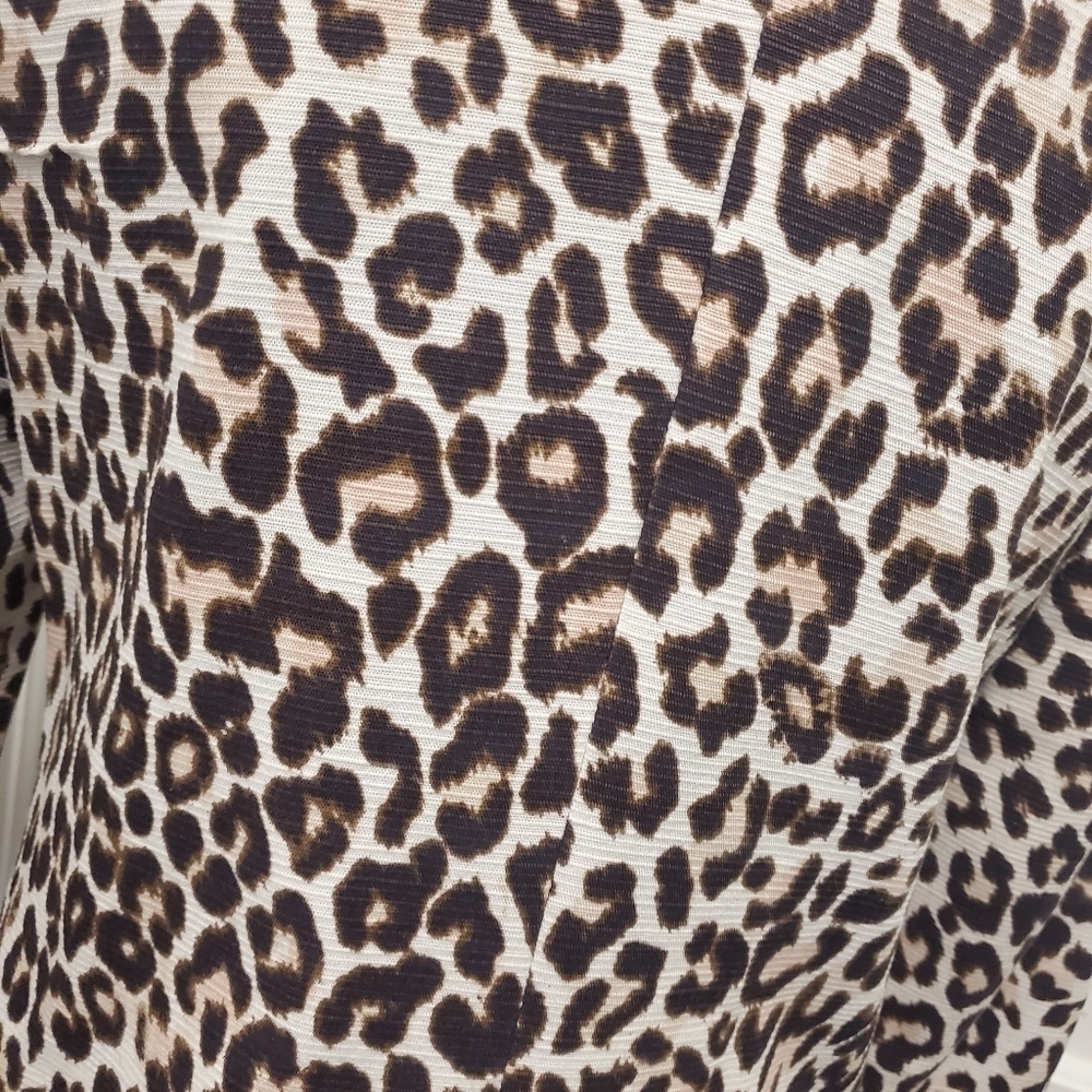 H&M Brown Leopard Print Lightweight Outer Coat Size 6, Business Casual - Picture 8 of 12